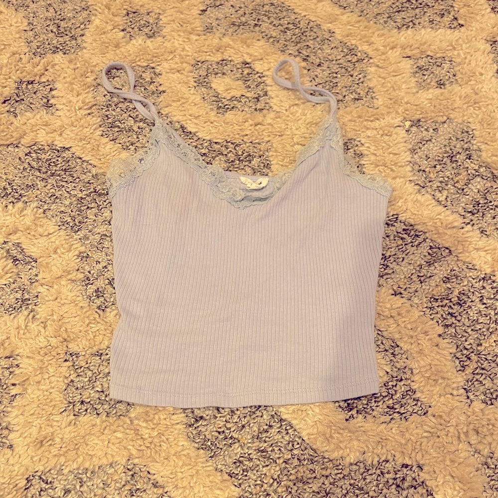 light blue Garage crop top with lace